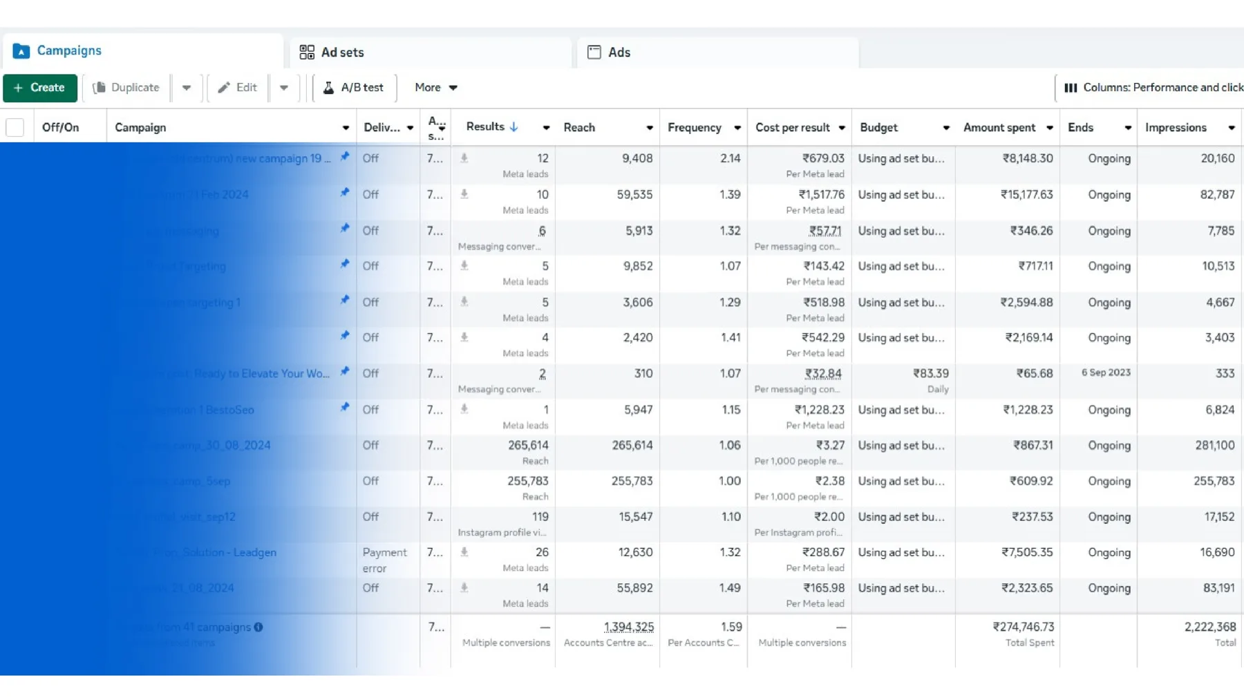 Ad account results screenshot 6